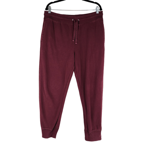 Gap Mens Joggers sz L Pinot Noir Burgundy Red Cotton Polyester Soft Pocket 36x27 - Picture 1 of 12